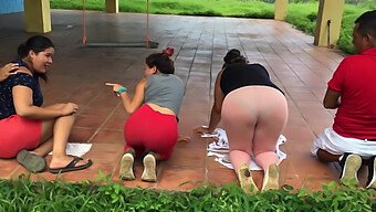 Bikini-Clad Yoga Instructor Bends Over For Her Student